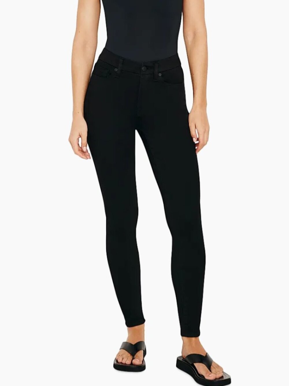Good American Good Legs Skinny Jeans Black Stretch Mid Rise Size 2/26
